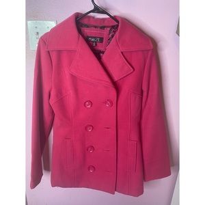 Dark Pink Pea Coat